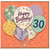 30th Birthday Card, Happy Birthday Balloon Design