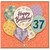 37th Birthday Card, Colourful Balloon Happy Birthday Card