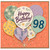 98th Birthday Card, Happy Birthday Balloon Design Card