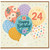 24th Birthday Card, Colourful Floral Balloon Happy Birthday Card
