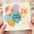 26th Birthday Card, Happy 26th Birthday Balloon Design Card