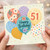 51st Birthday Card, Happy Birthday Balloon Design Card