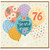 76th Birthday Card, Floral Balloon Happy Birthday Card