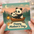 Mother's Day Card - Cute Panda Mum and Cub in Boat at Dusk with Lantern - Happy Mother's Day - For Mum from Son or Daughter