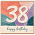 38th Birthday Card, Colourful Abstract Happy Birthday Card