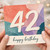 42nd Birthday Card, Happy 42 Birthday Pastel Abstract Card