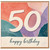 50th Birthday Card, Colourful Abstract Happy Birthday Card