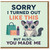 Funny Parents Birthday Card - Sorry I Turned Out Like This - Cute Animal with Bow, Shopping Bag and Lipstick - Cheeky Humour for Mum or Dad