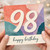 98th Birthday Card, Happy Birthday Card with Colourful Abstract Design