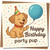 Cute Puppy Balloon Birthday Card - 'Happy Birthday Party Pup' - 145mm x 145mm - Fun Dog Lovers & Kids Greeting Card, Includes Kraft Envelope