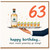 63rd Birthday Card, Funny Tequila Birthday Card