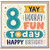8th Birthday Card, YAY Hooray Fun Today Happy Birthday Card