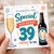 39th Birthday Card, Special Happy Birthday Cheers To You Beer and Champagne Design