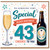 43rd Birthday Card, Special Happy Birthday Card with Cheers to You Design
