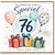 76th Birthday Card, Happy Birthday Card With Balloons and Gifts