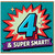 4th Birthday Card, 4 & Super Smart Comic Style Card
