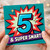 5th Birthday Card, 5 & Super Smart Comic Style Card