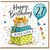 27th Birthday Card, Happy Birthday 27 Balloon and Gifts Design