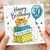 30th Birthday Card, Happy 30th Birthday Card with Gifts and Balloon