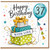 37th Birthday Card, Happy Birthday with Love Gift Boxes and Balloon