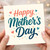 Happy Mother's Day Card for Mum - Hand-Lettered Typography with Hearts and Confetti Dots - Cheerful Mother’s Day Greeting
