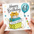 61st Birthday Card, with Gifts and Balloon Design