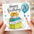 76th Birthday Card, Happy Birthday 76 Card with Gifts and Balloon