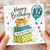 105th Birthday Card, With Love Gift Box and Balloon Design