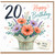 20th Birthday Card, Floral Bouquet Happy Birthday With Love