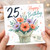 25th Birthday Card, Happy 25th Birthday Floral Bouquet Card With Love