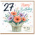 27th Birthday Card, Floral Happy Birthday Card With Love