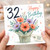 32nd Birthday Card, Floral Happy Birthday Card With Love