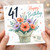 41st Birthday Card, Floral Bouquet Happy Birthday Card With Love