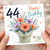 44th Birthday Card, Floral Happy Birthday Card