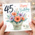 45th Birthday Card, Happy Birthday Floral Bouquet Card