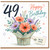 49th Birthday Card, Happy Birthday Floral Card, With Love Bouquet Design