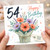 54th Birthday Card, Happy Birthday Floral Bouquet Card