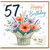 57th Birthday Card, Floral Bouquet With Love