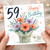 59th Birthday Card, Floral Bouquet Happy Birthday Card With Love Tag