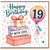 19th Birthday Card, Happy Birthday With Love Gift Box and Balloon Design