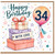 34th Birthday Card, Happy Birthday With Love Balloon and Gift Boxes Card