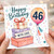 46th Birthday Card, Happy Birthday With Love Gift Box Balloon Design