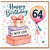 64th Birthday Card, Happy Birthday 64 Card With Gifts and Balloon