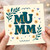 Mum Mother's Day Card - Bold Typographic 'MUM' with Floral Hearts on Cream - Card for Mum from Daughter or Son