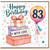 83rd Birthday Card, Happy Birthday With Love Gift Box Balloon Design
