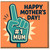 Mother's Day Card for Mum - #1 Mum Foam Finger Design - Happy Mother's Day Message - Cute Fun Celebration Card
