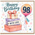 98th Birthday Card, Happy Birthday With Love Gift Box and Balloon Design