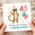 43rd Birthday Card, Happy Birthday You Party Animal Card