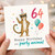64th Birthday Card, Party Animal Leopard Birthday Card