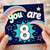 8th Birthday Card, You Are 8 Rainbow Star Design